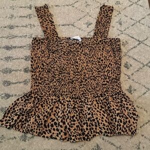 Leopard ruffle tank